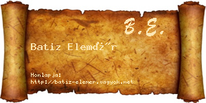 Batiz Elemér névjegykártya